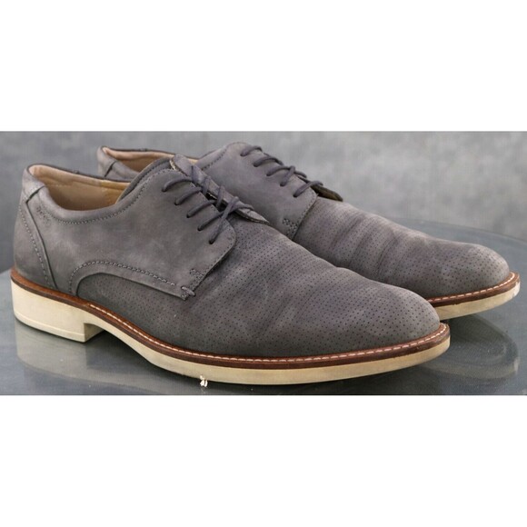 ECCO Men\'s Dress Shoes Size EU 47 US 13-13.5 Perforated Leather Gray main image 6